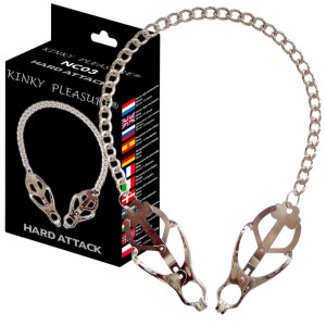 Kinky Pleasure - Hard Attack Klamry na sutki, Czarny BDSM