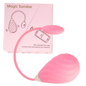 Magic Sundae App Controlled Love Egg Pink - Jajeczko wibrujące sterowane aplikacją, USB