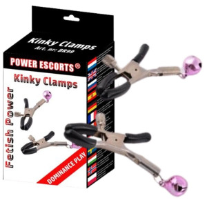 Klamry na sutki z ozdobami - biżuteria BDSM - Różowy - Power Escorts