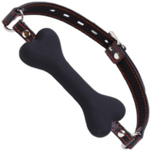 Knebel w kształcie kości - do zabaw BDSM - Czarny - Power Escorts