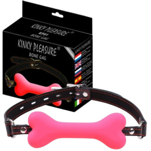 Bone gag pink Knebel w kształcie kości, Różowy BDSM
