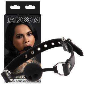Knebel w kształcie kuli z otworami, Czarny, do zabaw BDSM - Taboom