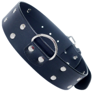 Obroża klasyczna z ringiem - do BDSM, Czarna, Sztuczna skóra - Fetish Boss Series