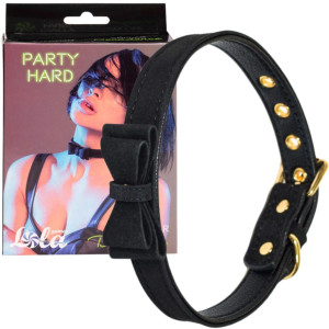 Decadence - Obroża ozdobna z ćwiekami - do zabaw BDSM, Czarna - Lola Toys