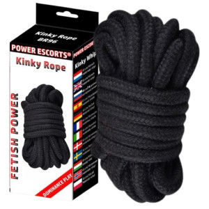 Kinky rope black soft bondage rope 5 meter Lina do krępowania, Czarny BDSM