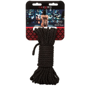 Wiązania-SCANDAL BDSM ROPE 10 m Lina do krępowania, Czarny BDSM