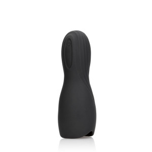 Sleeve - Licorice Black - Profesjonalny masturbator z wibracjami - oral, Czarny USBs