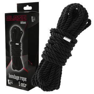 BLAZE DELUXE BONDAGE ROPE 5M BLACK Lina do krępowania, Czarny BDSM