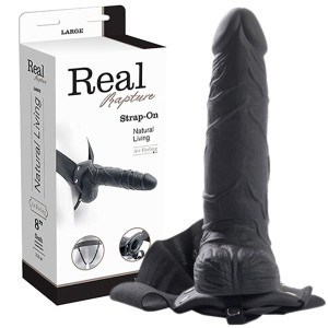 Toyz4Lovers REAL RAPTURE 8 Realistyczny Strap-On z jądrami, Czarny