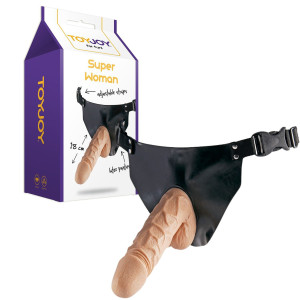 ToyJoy SUPERWOMAN STRAP-ON Realistyczny Strap-On, Cielisty PVC