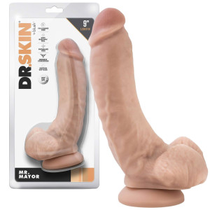 MR. MAYOR 9' - Realistyczne grube dildo z jądrami i przyssawką, PVC