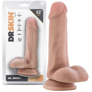 DR. JEFFREY 6.5 - Realistyczne dildo z jądrami i przyssawką, Beżowe PVC