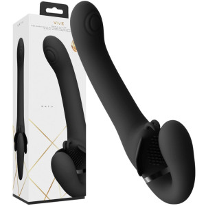 Vive Satu - Profesjonalny samonośny Strap-On z wibracjami, USB Czarny