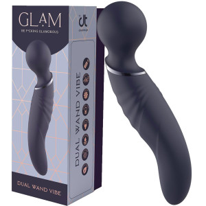 GLAM DUAL WAND VIBE - Profesjonalny wielofunkcyjny stymulator Wand i punktu G na USB, Czarny