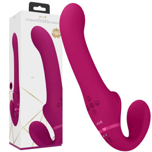 Tickler Strapless Strapon Samonośny profesjonalny Strap-on z wibracjami, Różowy USB