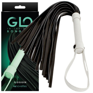 Pejcz do niegrzecznych zabaw BDSM - fluorescencyjny - Glo Flogger - NS Novelties