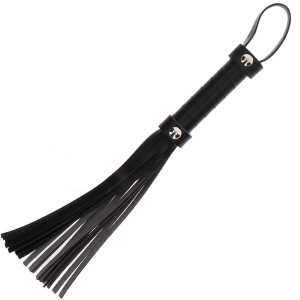 Czarny skórzany Pejcz do zabaw BDSM - mały - WHIPS