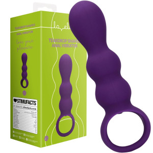 Teardrop Shaped Anal Vibrator - Wibrujący korek analny z uchwytem, USB Fioletowy