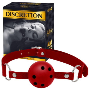 Czerwony knebel do zabaw BDSM - klasyczny - Alive