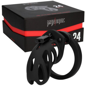 Model 24 - Chastity Cage - 3.5'' - Klatka cnoty na penisa, Czarna BDSM - ManCage
