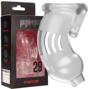 Model 29 - Chastity Cage - Klatka cnoty na penisa, Przezroczysta BDSM - ManCage
