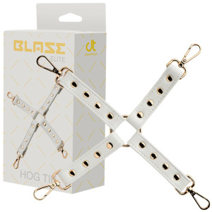 BLAZE ELITE HOGTIE WHITE Krzyżak kajdanki na ręce i nogi, Biały BDSM