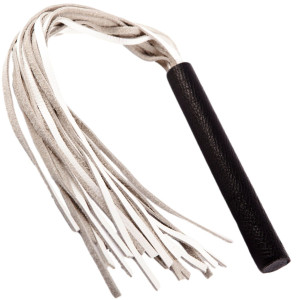 Pejcz skórzany do zabaw BDSM - duży - Biały - WHIPS