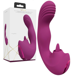 Wibrator łechtaczkowy Yumi Triple Motor silikonowy różowy 13,7 cm wodoodporny Vive