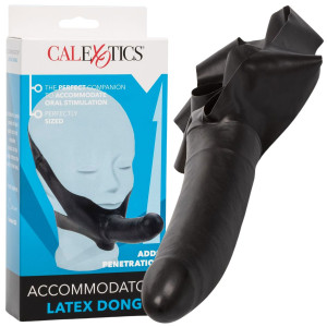 Knebel - dildo do zabaw BDSM, Czarny, lateksowy - Calexotics
