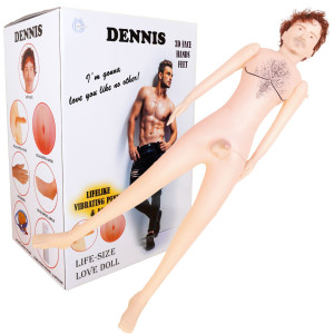 Boss Series DENNIS 3D - Męska lalka miłości z wibracjami, Cielista