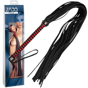 Skórzany pejcz do zabaw BDSM i dominacji, Czarny - ZADO