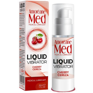 Lubrykant na bazie wody - Liquid Vibrator Cherry 30ml - o smaku wiśniowy z efektem wibracji