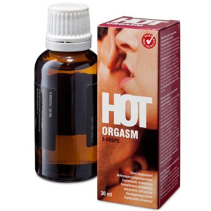Suplement na libido - Hot Orgasm Erotic Drops, 30 ml - twardszy penis, dłuższy seks - Cobeco