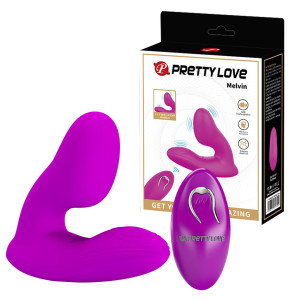 Różowy wibrator dopochwowy typu motylek  - Melvin - na pilota, USB PRETTY LOVE