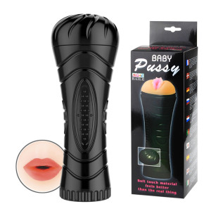 Cielisty masturbator w pojemniku - pochwa, realistyczny BABY PUSSY BAILE