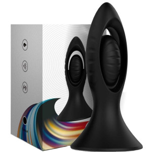 Czarny korek analny z wibracjami, USB Watchman Black - Boss Series