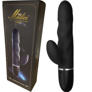 Czarny wibrator z króliczkiem  - BR310 - na USB, Silikonowy Power Escorts
