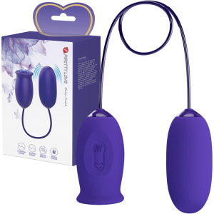 Wibrujące jajeczko i stymulator łechtaczki w jednym, 2w1 - Daisy - USB, Silikonowe - Pretty Love
