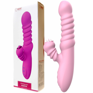 Różowy wibrator dopochwowy Spear Usb silikonowy 24 cm posuwisty wodoodporny Boss Seriess