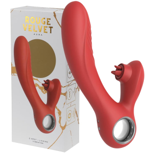 Czerwony wibrator wielofunkcyjny - Aura - do stymulacji punktu G i łechtaczki, USB - Rouge Velvet