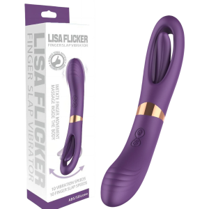 Fioletowy wibrator silikonowy Flicking dual g spot B - Series Cute 22,8 cm