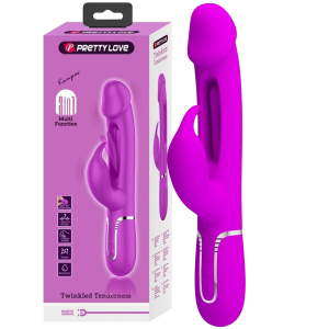 Fioletowy wibrator z króliczkiem - Kampas Rabbit - stymulujący punkt G, USB Silikonowy - PRETTY LOVE