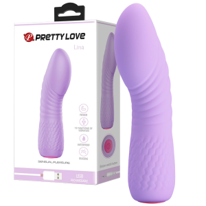 Fioletowy wibrator do punktu G - Lina - stymulujący, USB Silikonowy - PRETTY LOVE