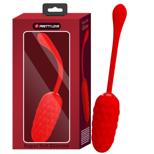 Czerwone wibrujące jajeczko - MARINA EGG - na USB, Silikonowy - PRETTY LOVE