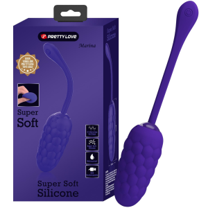Fioletowe wibrujące jajeczko - MARINA EGG - na USB, Silikonowy - PRETTY LOVE