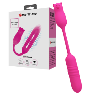Różowe wibrujące jajeczko - Nobikuma - z funkcją ruchów posuwistych, USB Silikonowy - PRETTY LOVE