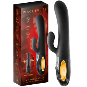Czarny wibrator z króliczkiem - MY VISCOUNTESS - na USB, Silikonowy -  BLACK EMPIRE