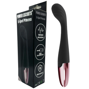 Czarny wibrator - G Spot Princess - do stymulacji punktu G, USB Silikonowy - Power Escorts