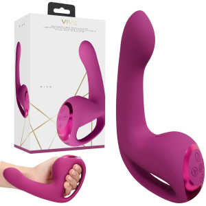 Różowy wibrator do punktu G - Riko - wielofunkcyjny, trzy silniki, USB Silikonowy - Vive