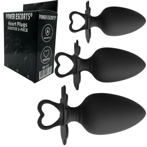 Zestaw korków analnych - Heart Plug Anal Starter 3-Pack - S, M & L - Silikonowe - Power Escorts